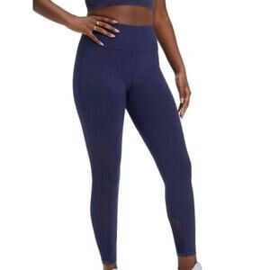 FABLETICS Washed Deep Navy Sync Seamless High-Waisted 7/8 Active Leggings Size S
